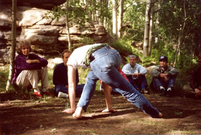 Retraites de Deep Listening organisées par Pauline Oliveros à Rose Mountain, juin 1991, Photographie : David Felton. Collections spéciales, F. W. Olin Library, Mills College at Northeastern University. Courtesy Pauline Oliveros Trust.
