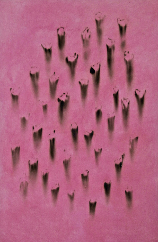 © Christian Jaccard - Partition BRN 5205, 2018 combustion gel thermique sur toile, &nbsp;146 x 97 cm