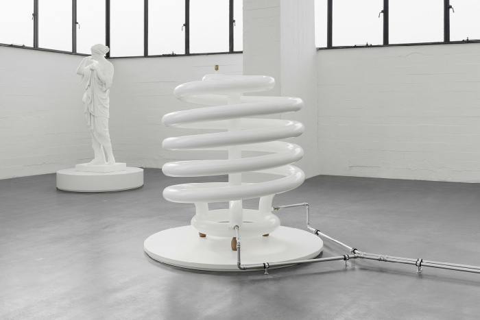 View of Koenraad Dedobbeleer, Kunststoff - Gallery of Material Culture, WIELS, 2018. Photo: Tobias Hübel.