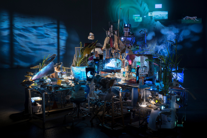 Sarah Sze,&nbsp;Timekeeper, 2016. Solomon R. Guggenheim Museum, New York, Purchased with funds contributed by the International Director’ Council, with additional funds contributed by Ann Ames and Janet Hershaft 2017.14. © Sarah Sze. Photo: Courtesy Sarah Sze Studio 