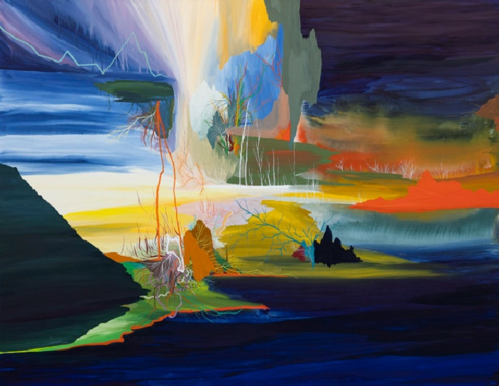 Rita Fischer, Sans titre, 2025. Tempera sur toile — 140 × 181 cm. Courtesy de l’artiste et Xippas