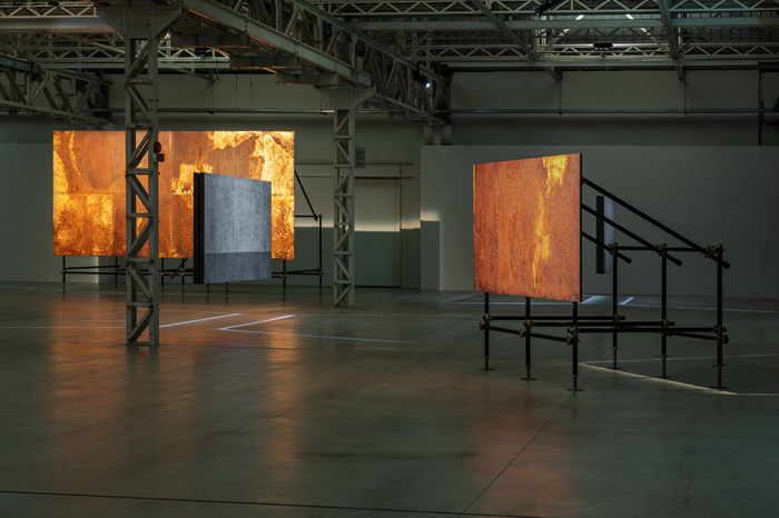 Vew of Gian Maria Tosatti:&nbsp;NOw/here, Pirelli HangarBicocca, Milan, 2023. Courtesy of the artist and Pirelli HangarBicocca, Milan. Photo: Ela Bialkowska, OKNOstudio. 